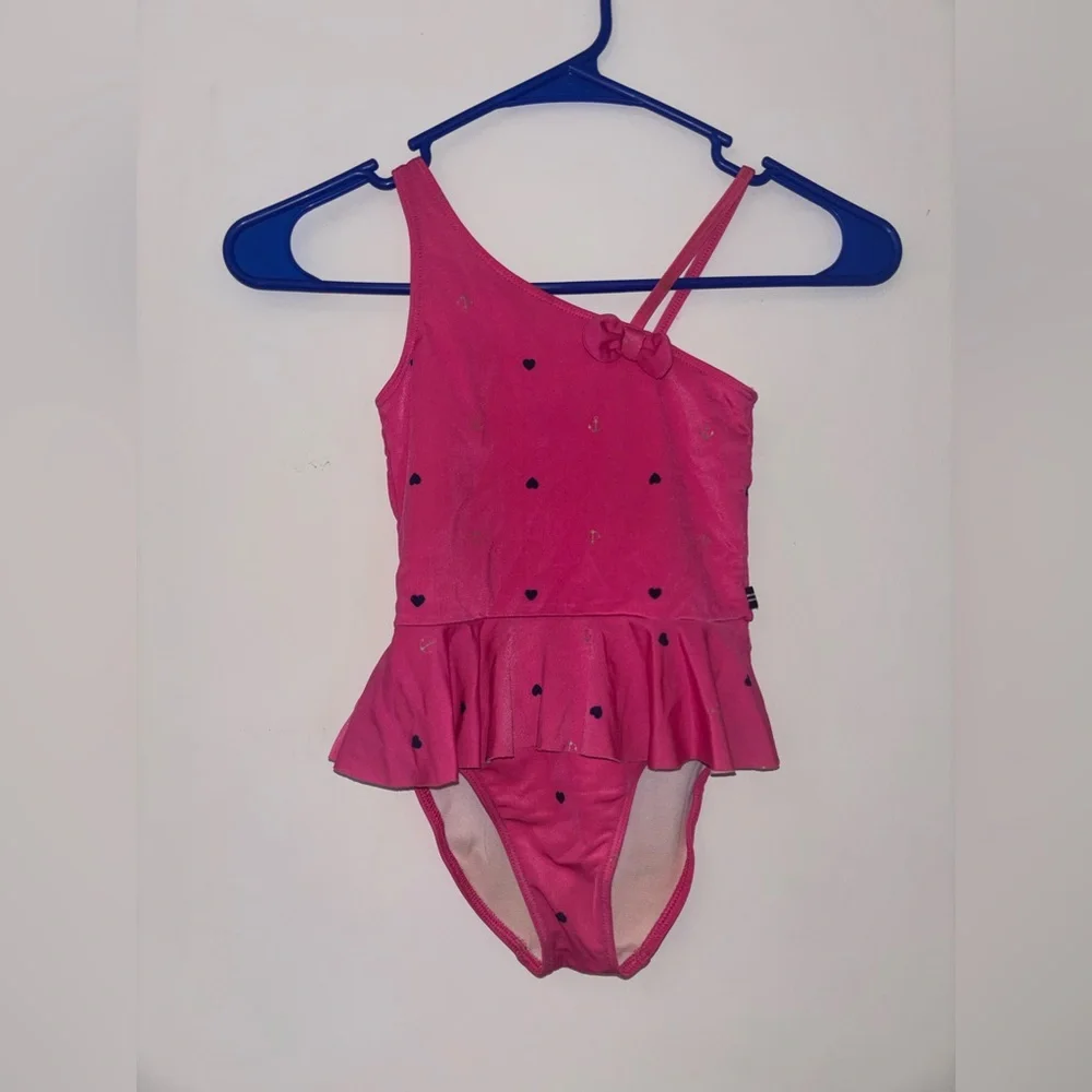 Nautica Girls Pink One-Piece Swimsuit Size 5 Ruffle Skirt